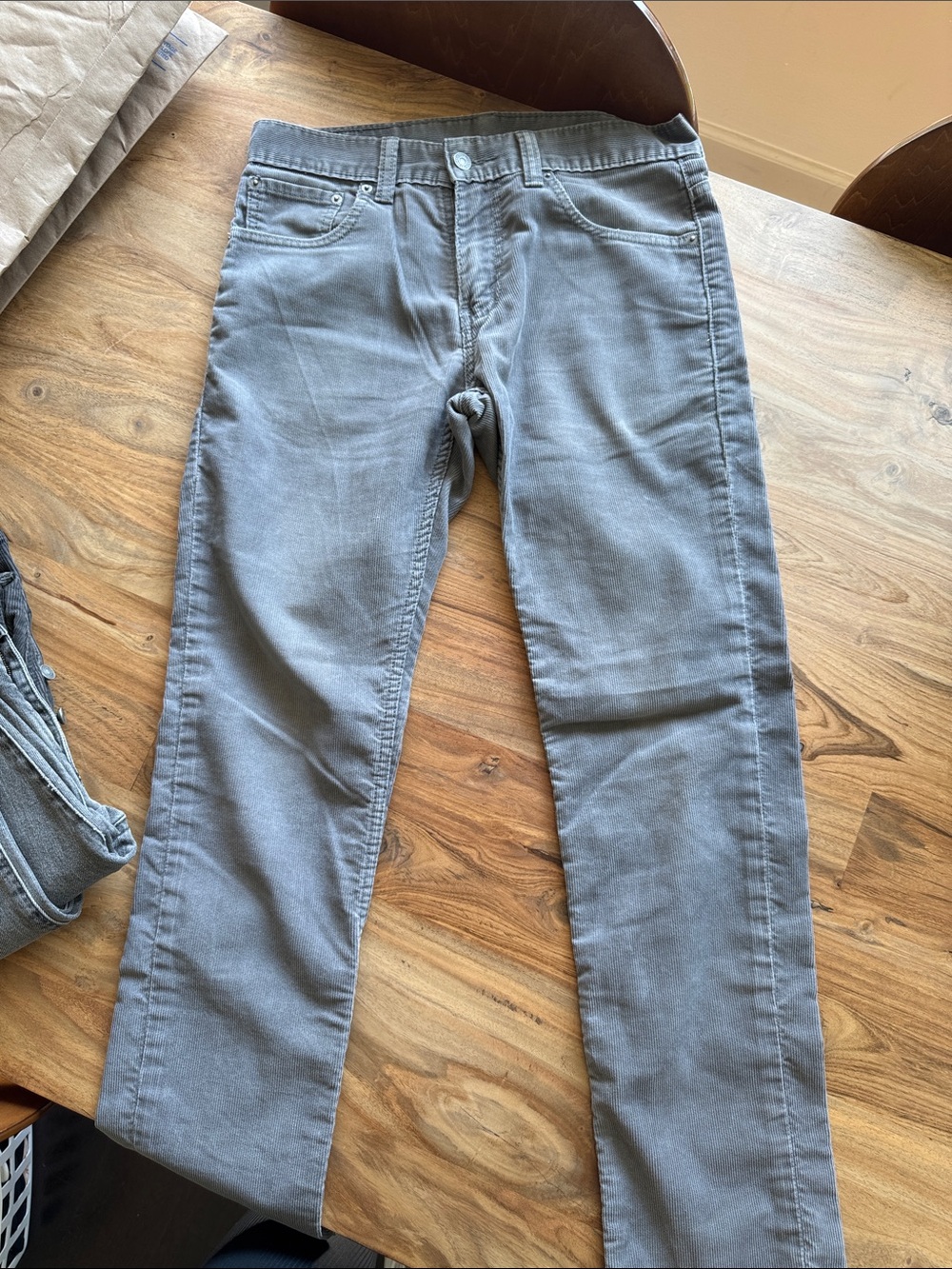 Levi's Gray Corduroy Men's Pants - Straight Fit